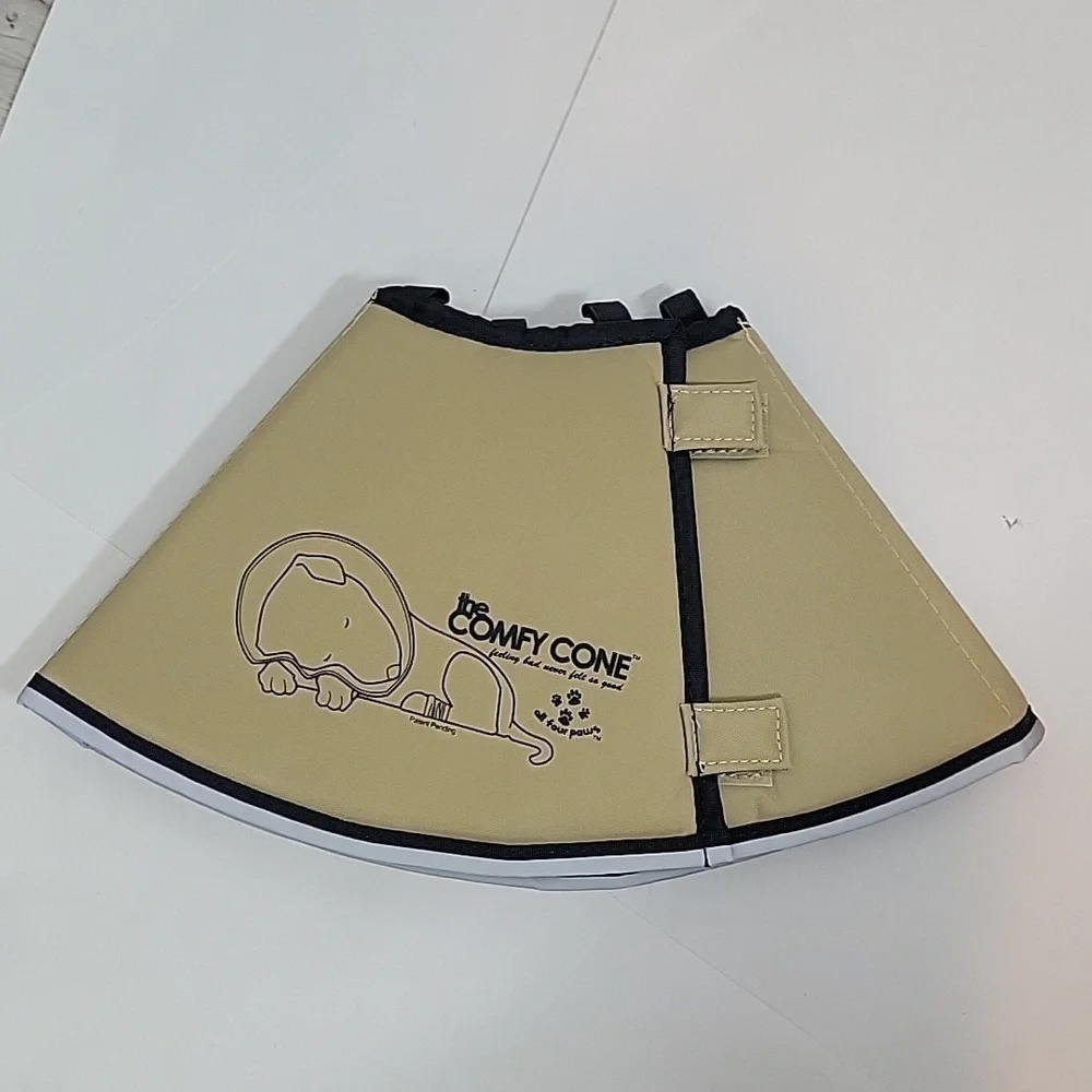 The Comfy Cone E Collar for Dogs & Cats, Tan medium